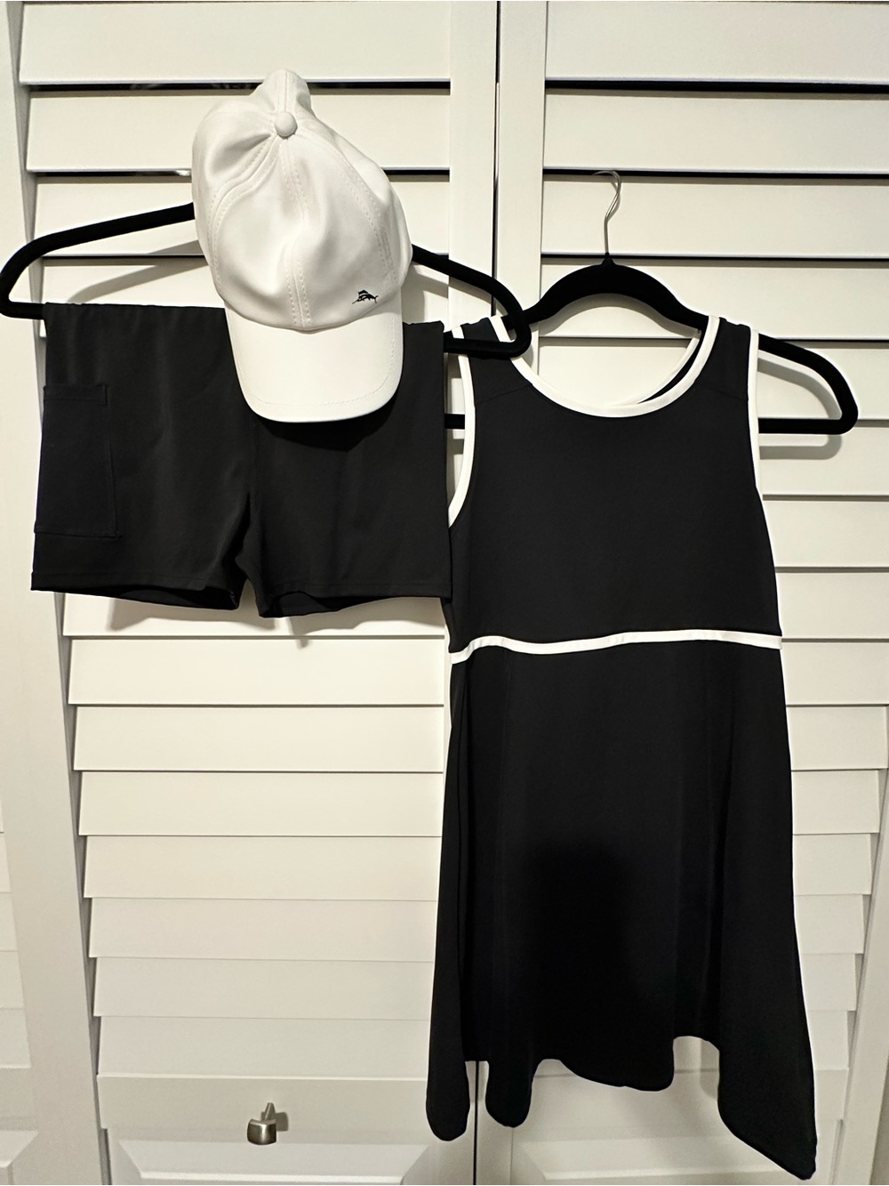 Tommy Bahama Girls Black Active dress, shorts, and cap